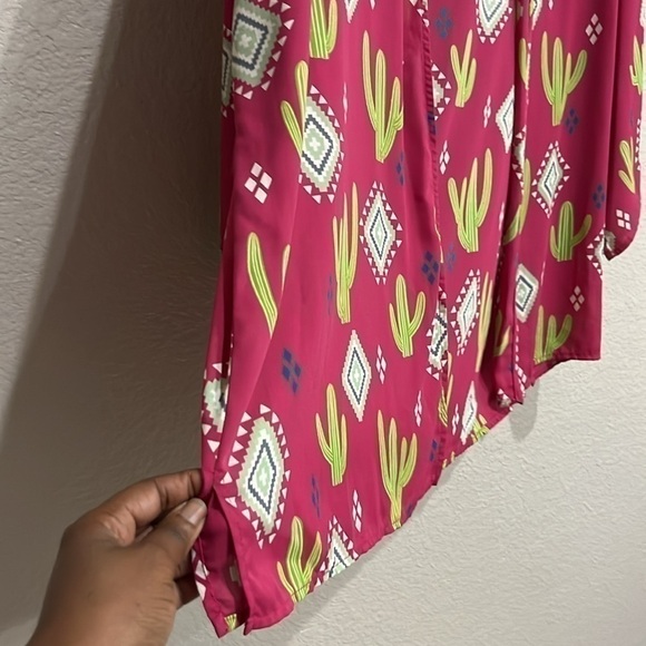 Berry N Cream Pink Cactus print Kimono Size Medium - Picture 6 of 8